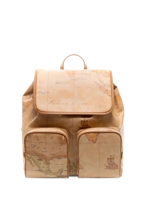 ALVIERO MARTINI 1° CLASSE map-print backpack - Neutrals
