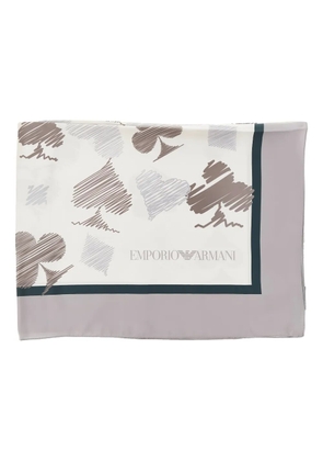 Emporio Armani patterned border scarf - Neutrals