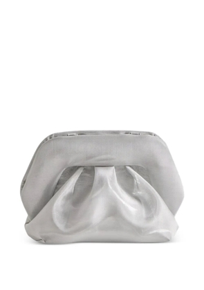 Themoirè small Bios ruched clutch bag - Silver
