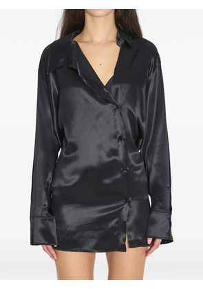 The Attico pointed-collar button mini dress - Black