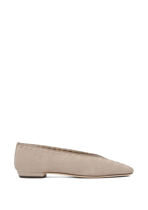Giorgio Armani embroidery ballet flats - Neutrals