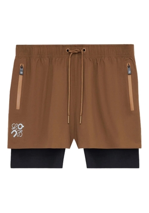 LOEWE x On zip performance shorts - Brown