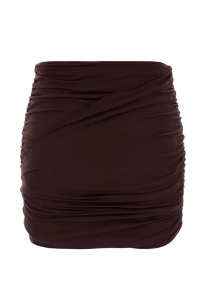 Magda Butrym draped ruched mini skirt - Brown