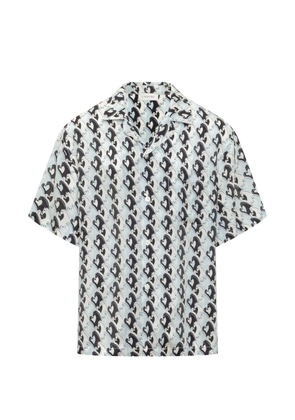 Lanvin cuban-collar patterned shirt - White