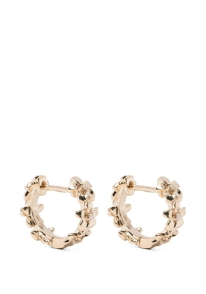 Sydney Evan tiny Plumeria diamond huggie hoops - Gold