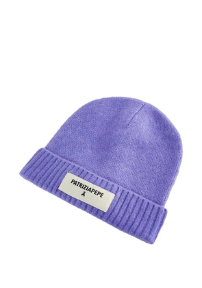 Patrizia Pepe logo-patch beanie - Purple