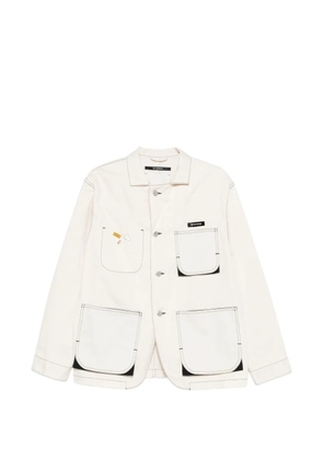 Song For The Mute contrast stitching pocket coat - Neutrals