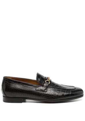 TOM FORD crocodile-embossed leather loafers - Brown