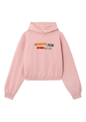 Palm Angels Quote graphic-print hoodie - Pink