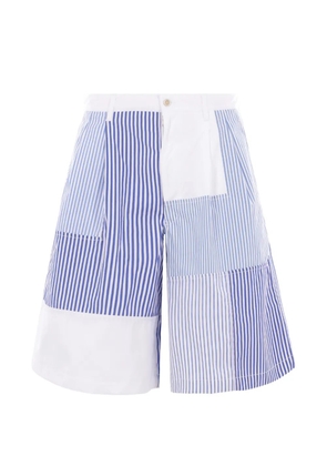 Comme des Garçons Homme striped panelled shorts - Blue