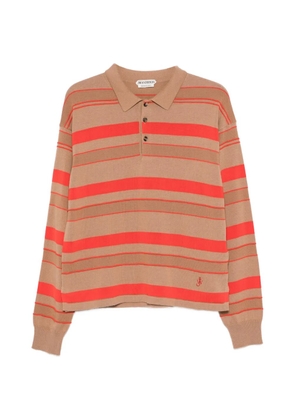 JW Anderson striped logo-embroidered polo shirt - Neutrals