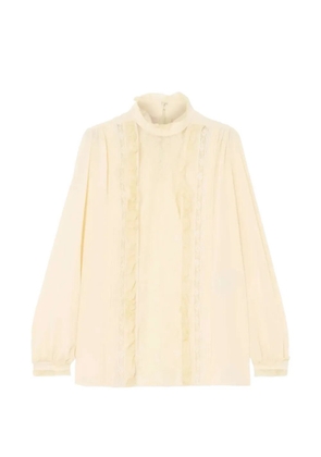 Valentino Garavani lace ruffled shirt - Neutrals