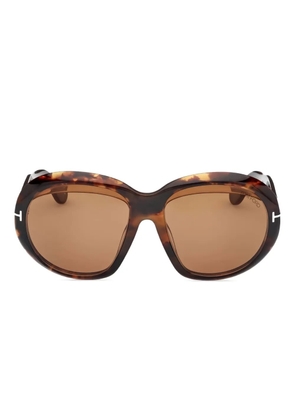 TOM FORD Eyewear Angellica tortoiseshell oval-frame sunglasses - Brown