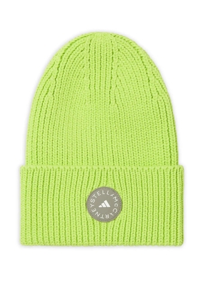 adidas logo-patch beanie hat - Yellow