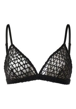 Valentino Garavani logo-pattern triangle bra - Black