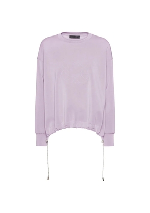 ELENA MIRO` embossed drawstring sweatshirt - Purple