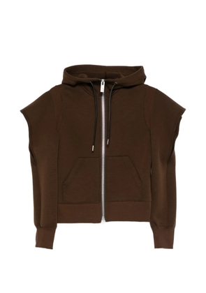 sacai hooded zip hoodie - Brown