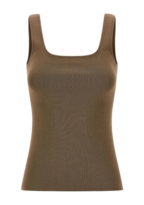 ENTIRE STUDIOS square-neck knit top - Brown