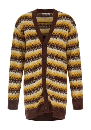 Auralee patterned-jacquard cardigan - Red