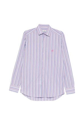 ETRO striped embroidered-logo shirt - Blue