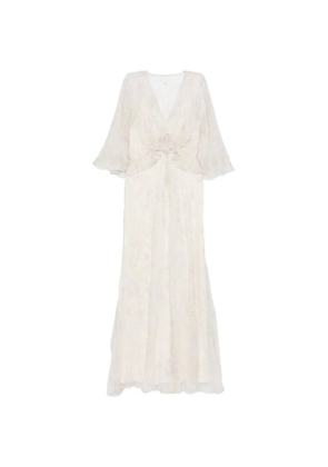 Alberta Ferretti floral-detail maxi dress - Neutrals