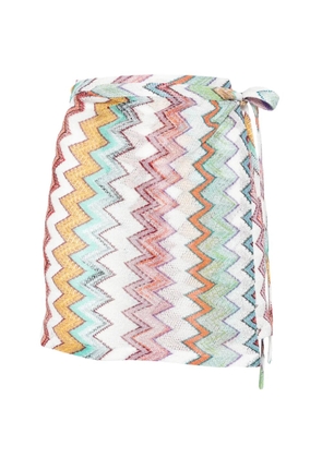 Missoni zigzag-pattern mini skirt - White