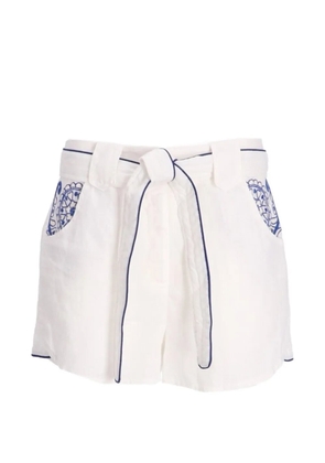 GREEK ARCHAIC KORI pockets belt shorts - White