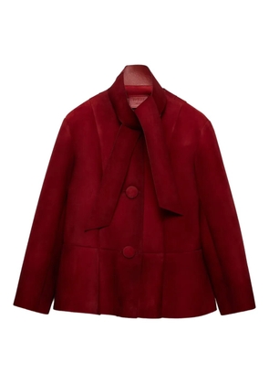 Prada buttoned scarf bonded jacket - Red