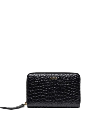 Poche Paris embossed zip wallet - Black