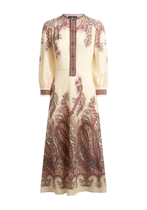 ETRO paisley-print button-detailed midi dress - Neutrals
