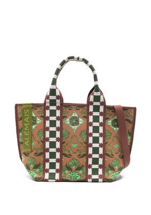 ALEMAIS mini Cecec floral-print tote bag - Brown