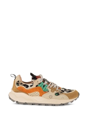 FLOWER MOUNTAIN Yamano 3 floral-motif sneakers - Neutrals