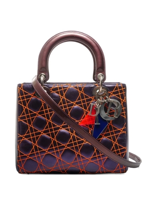 Christian Dior Pre-Owned 2011 Lady Dior quilted leather cross body bag - Purple