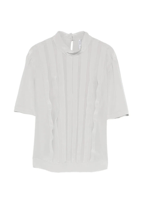 Liviana Conti pleated high-neck top - Grey