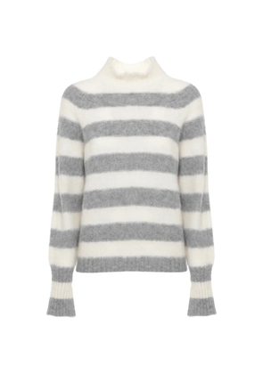 Antonelli striped roll-neck sweater - White