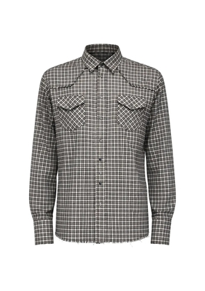 Laneus frayed plaid shirt - Grey
