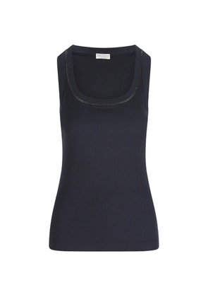 Brunello Cucinelli ribbed-knit tank top - Blue