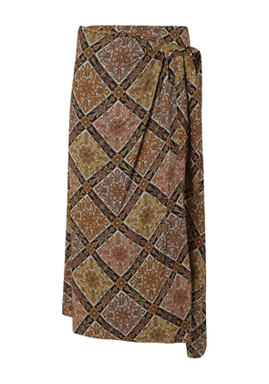 ETRO floral-print midi skirt - Brown