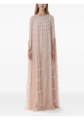 Dina Melwani crystal-embellished tulle gown - Pink