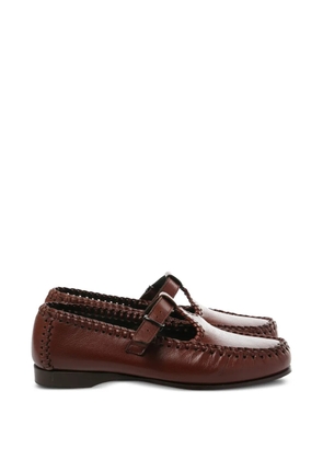 Hereu buckle braided shoes - Brown