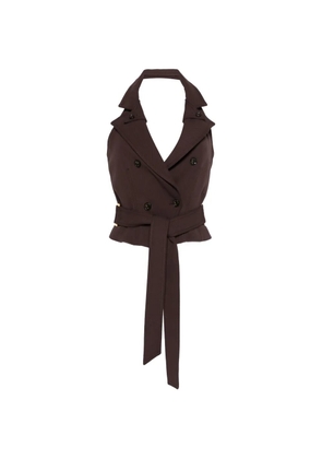 Elisabetta Franchi V-neck top - Brown