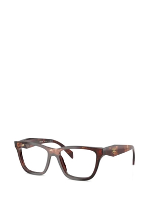 Prada Eyewear geometric vista glasses - Brown