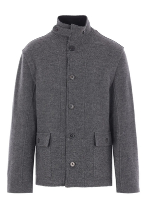 Diomene virgin-wool high-neck jacket - Grey