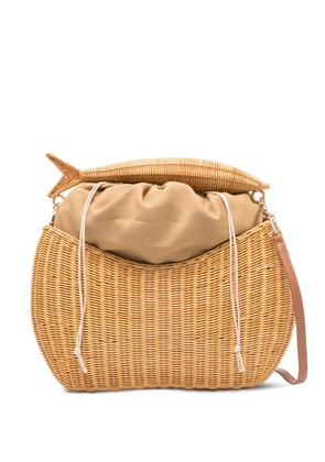 SERPUI fish wicker tote bag - Neutrals