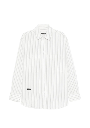 Song For The Mute striped-pattern chest-pocket shirt - White