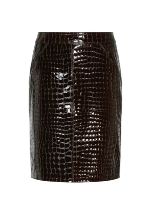 TOM FORD embossed leather skirt - Brown