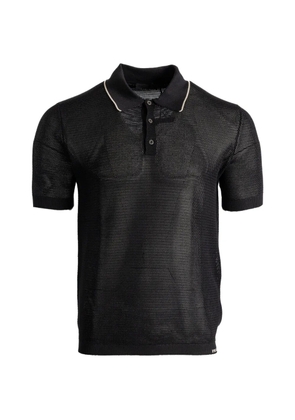 Prada contrast-trim mesh polo shirt - Black