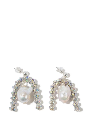 Pearl Octopuss. Y pearl embellished earrings - Silver