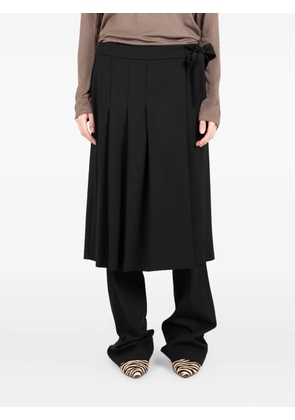 Société Anonyme pleated wrap midi A-line skirt - Black