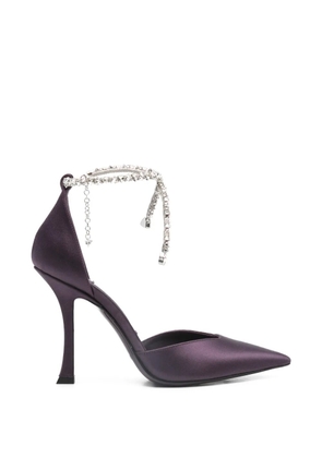 Jimmy Choo Stevie ankle-strap embellished pumps - Purple